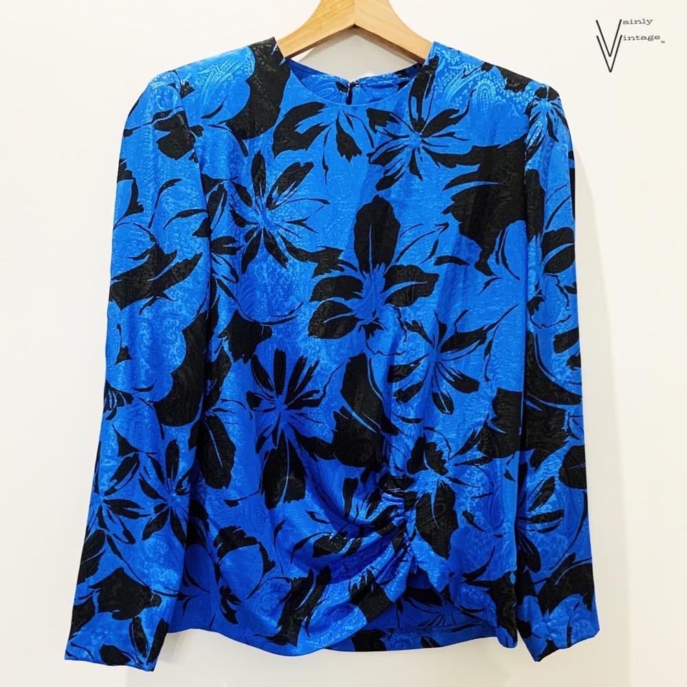 Vintage 80s Don Elliot Floral Blouse